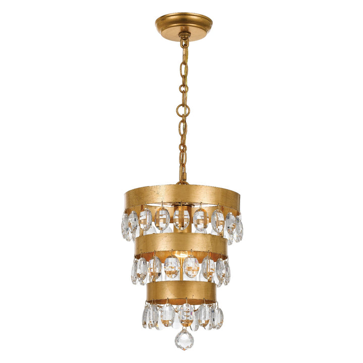 Crystorama Crystorama Perla 1 Light Antique Gold Mini Pendant