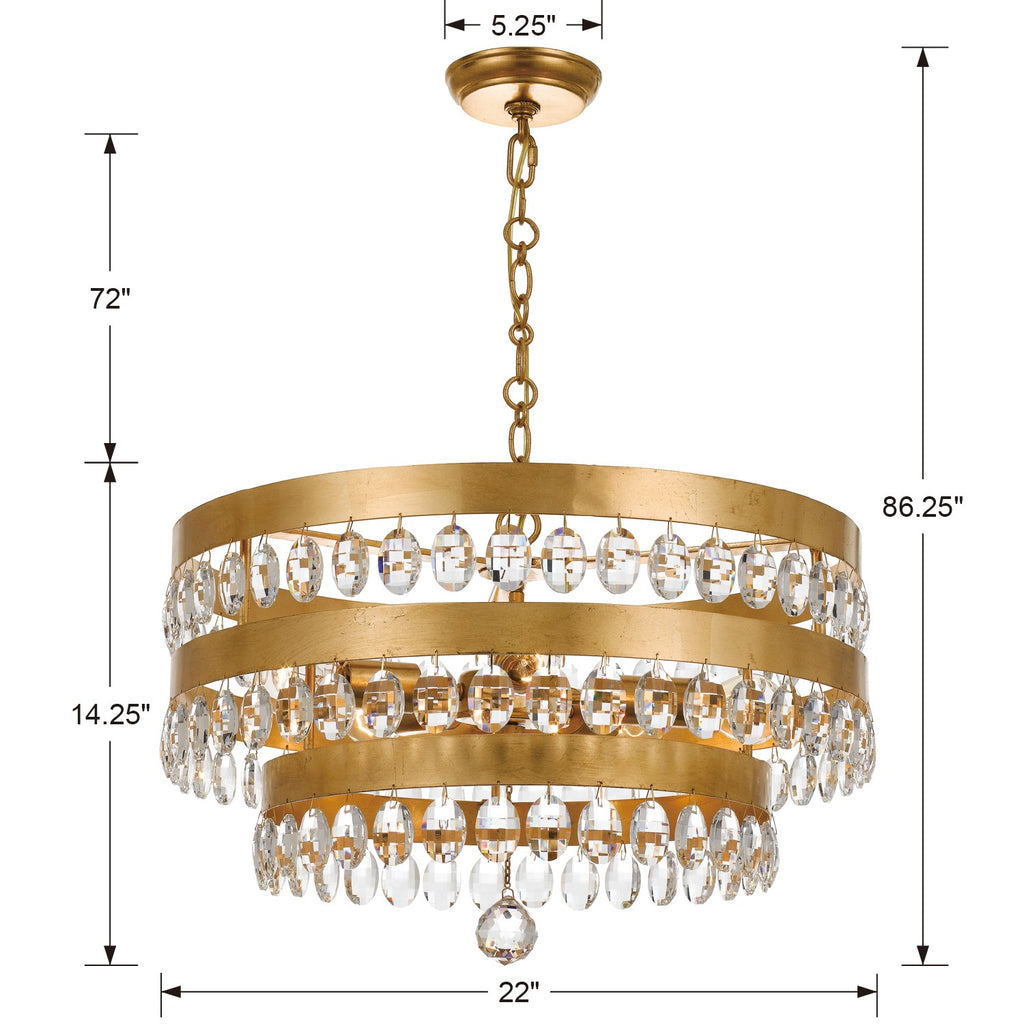 Crystorama Crystorama Perla 5 Light Antique Gold Chandelier