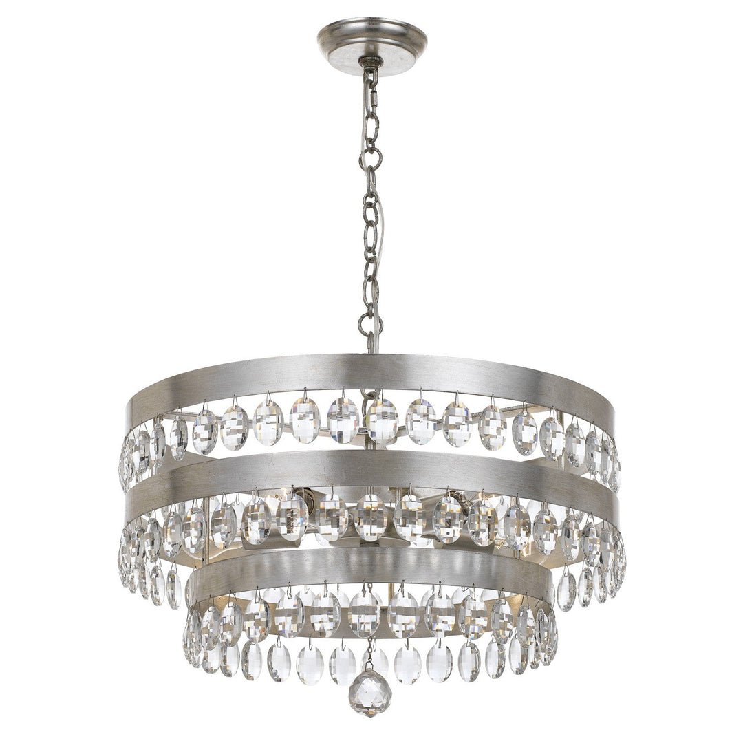 Crystorama Crystorama Perla 5 Light Antique Silver Chandelier