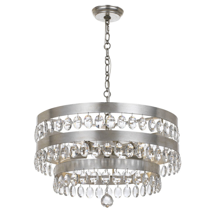 Crystorama Crystorama Perla 5 Light Antique Silver Chandelier