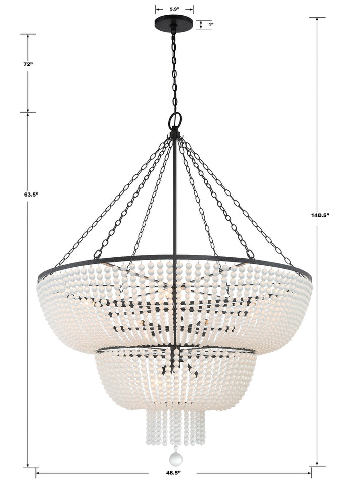 Crystorama Crystorama Rylee 15 Light Matte Black Chandelier