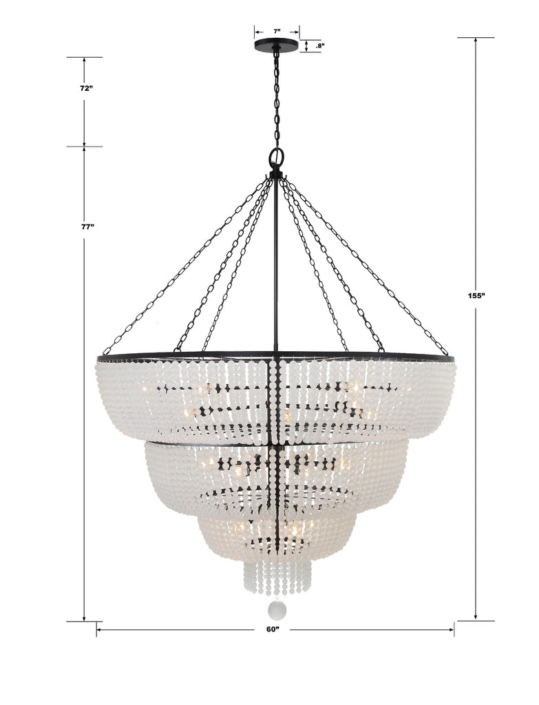 Crystorama Crystorama Rylee 24 Light Matte Black Chandelier