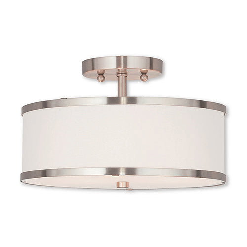 2 Light Brushed Nickel Ceiling Mount Livex