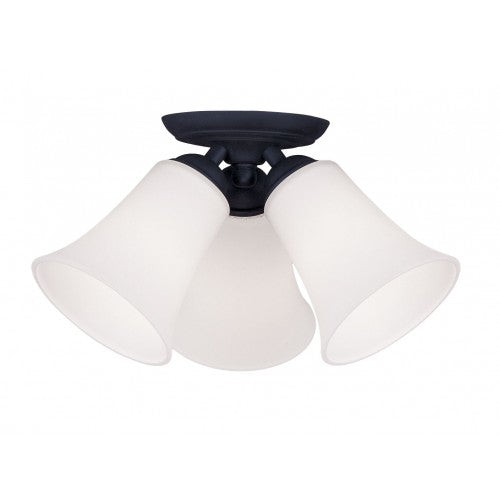 3 Light Black Ceiling Mount Livex