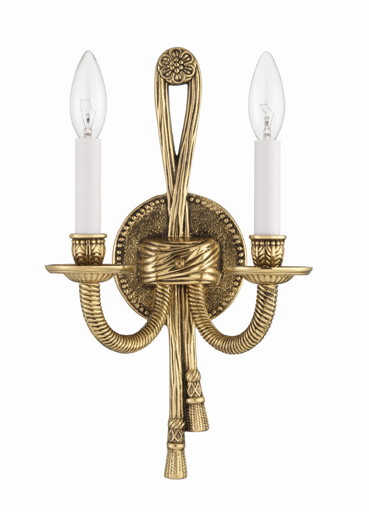 Crystorama Crystorama Crystorama 2 Light Olde Brass Cast Sconce