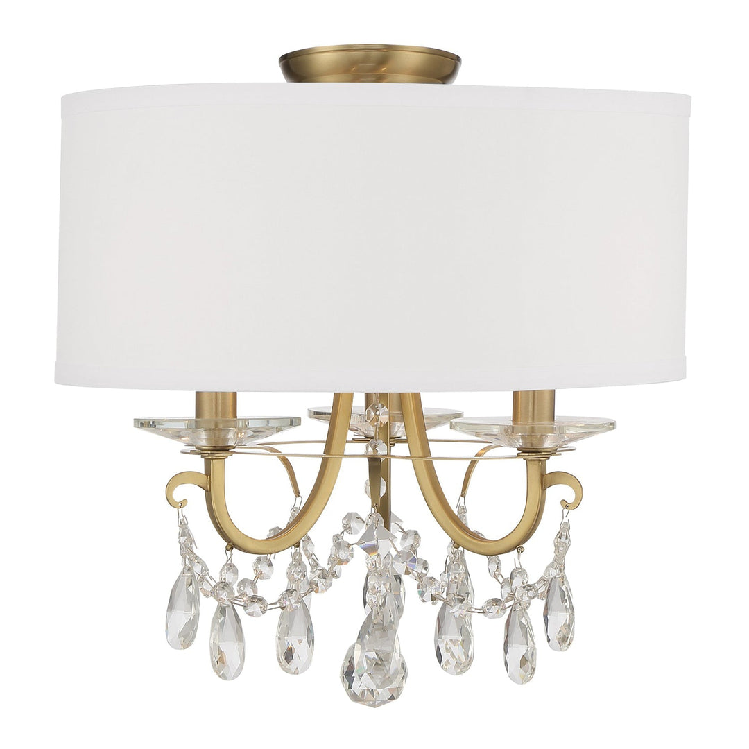 Othello 3 Light Vibrant Gold Semi Flush Mount Crystorama
