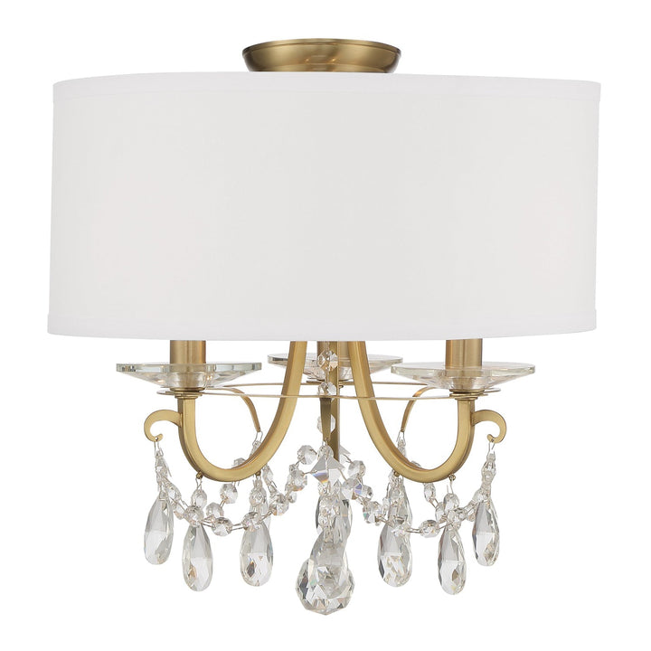 Othello 3 Light Vibrant Gold Semi Flush Mount Crystorama