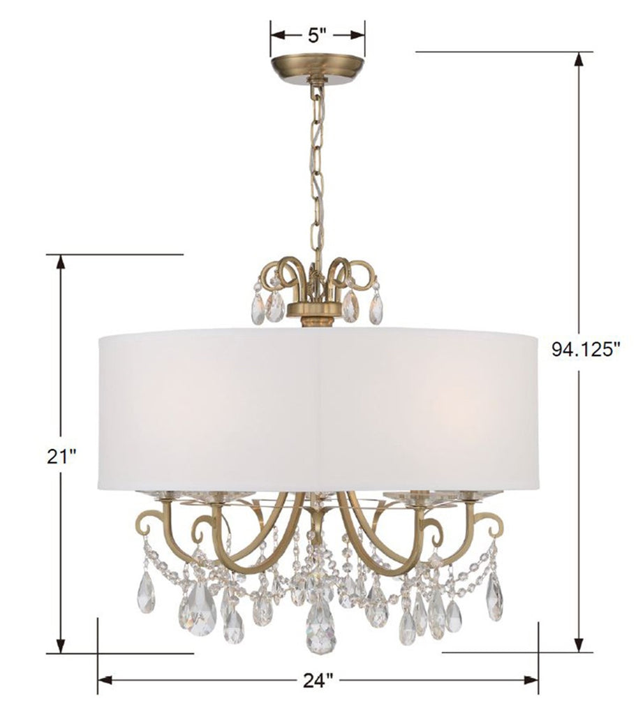 Crystorama Crystorama Othello 5 Light Spectra Crystal Vibrant Gold Chandelier