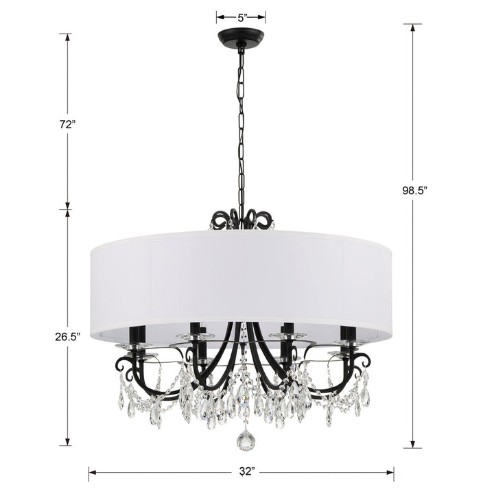 Crystorama Crystorama Othello 8 Light Matte Black Chandelier