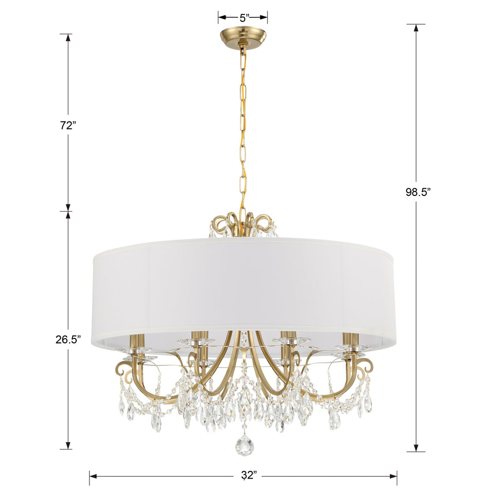 Crystorama Crystorama Othello 8 Light Vibrant Gold Chandelier