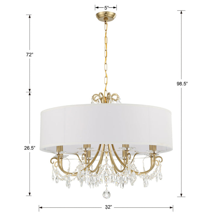 Crystorama Crystorama Othello 8 Light Vibrant Gold Chandelier