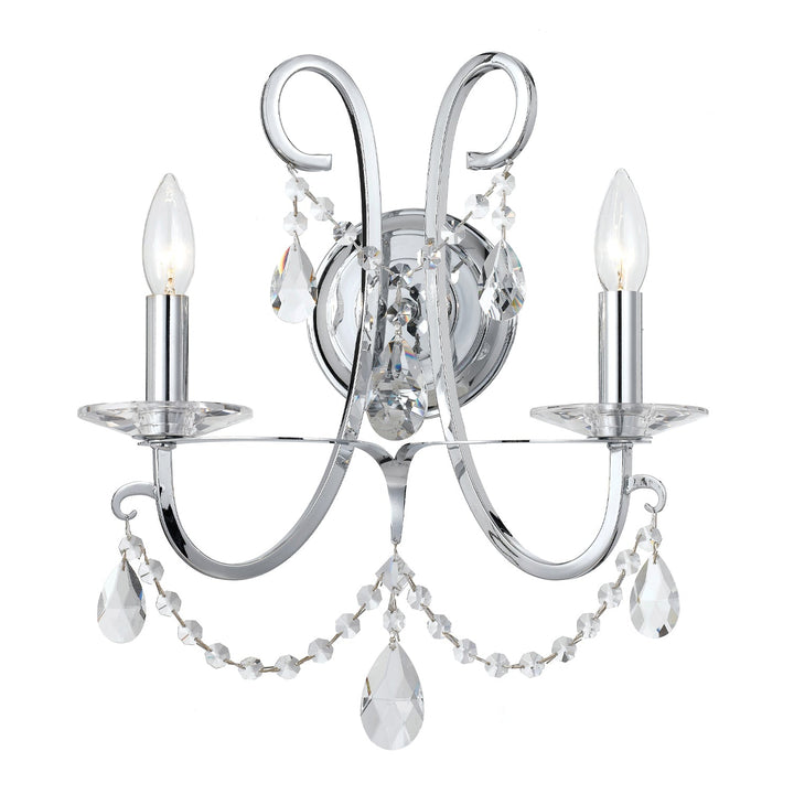 Othello 2 Light Polished Chrome Sconce Crystorama