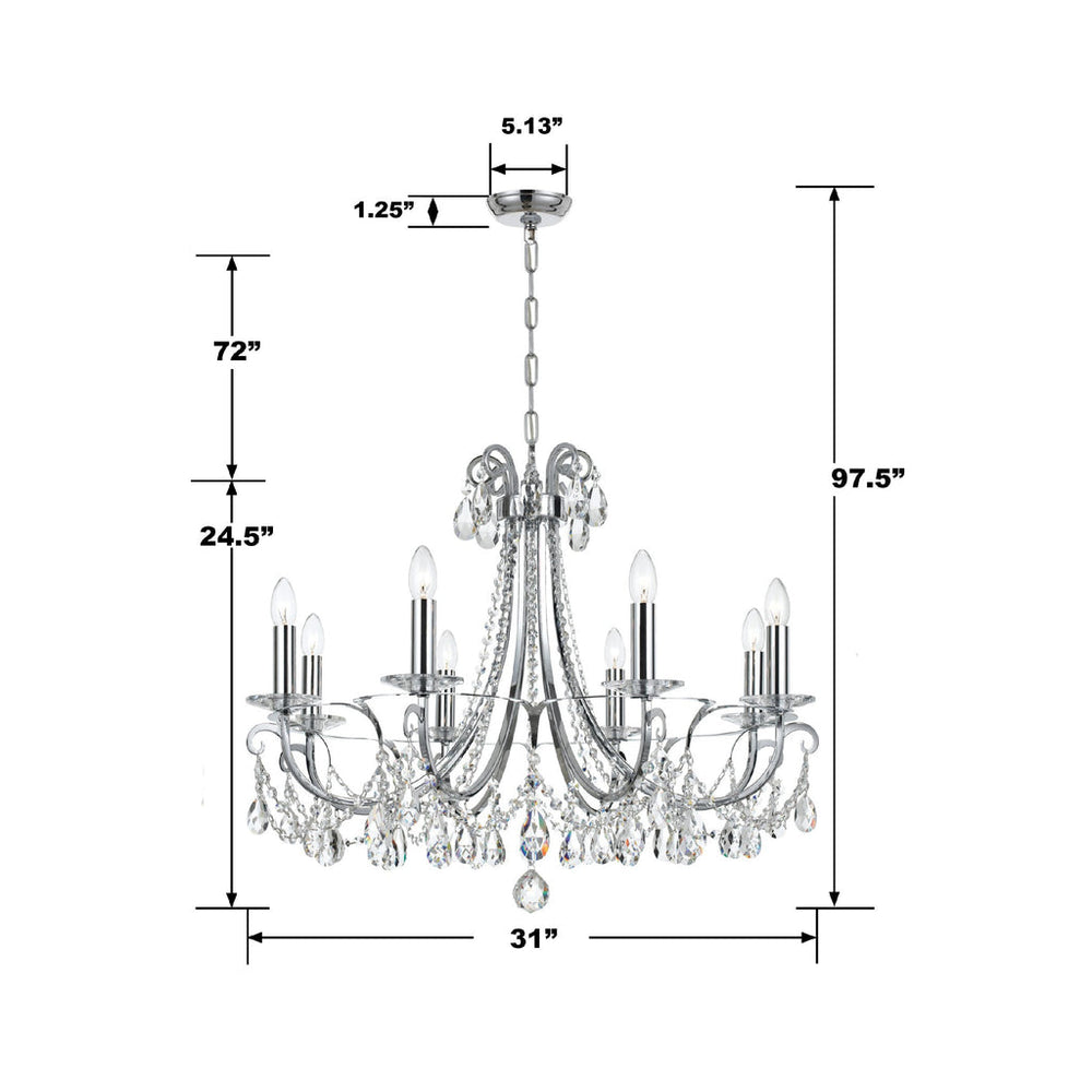 Crystorama Crystorama Othello 8 Light Polished Chrome Chandelier