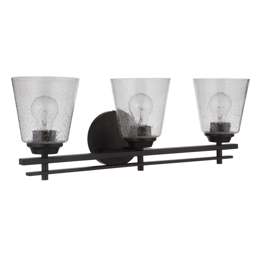 Drake 3 Light Vanity in Flat Black CRAFTMADE