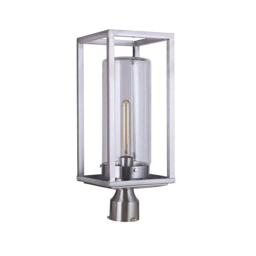 Neo 1 Light Outdoor Post Lantern in Satin Aluminum CRAFTMADE