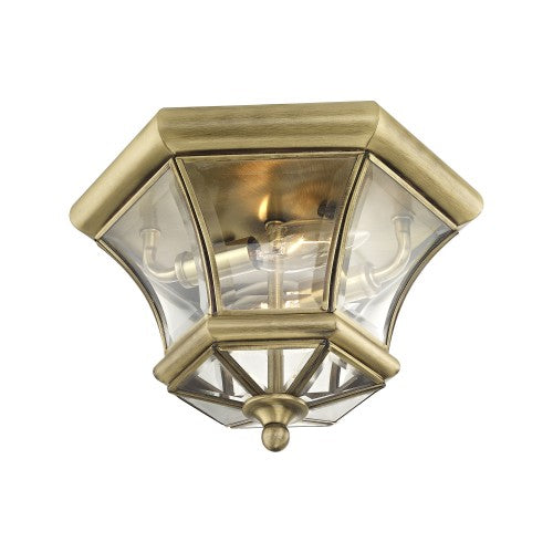 2 Light Antique Brass Ceiling Mount Livex