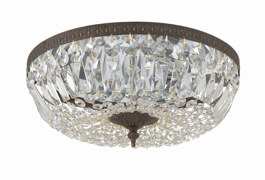 Crystorama 3 Light Spectra Crystal English Bronze Flush Mount Crystorama