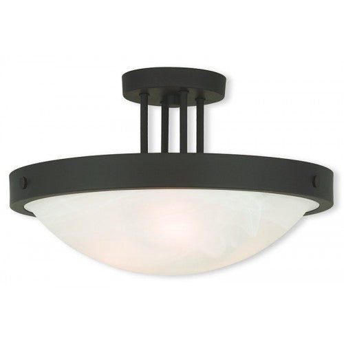 3 Light Bronze Ceiling Mount Livex