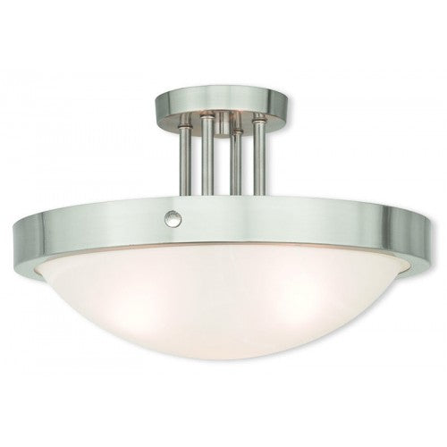 3 Light Brushed Nickel Ceiling Mount Livex