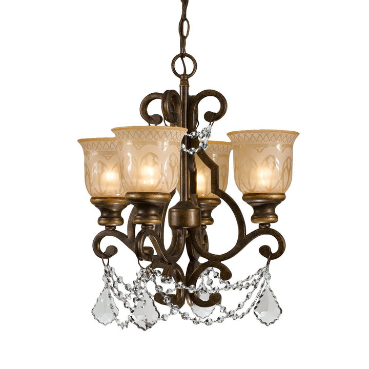 Crystorama Crystorama Norwalk 4 Light Spectra Crystal Bronze Umber Mini Chandelier