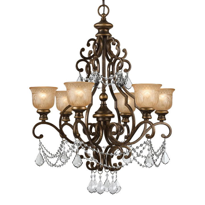 Crystorama Crystorama Norwalk 6 Light Spectra Crystal Bronze Umber Chandelier