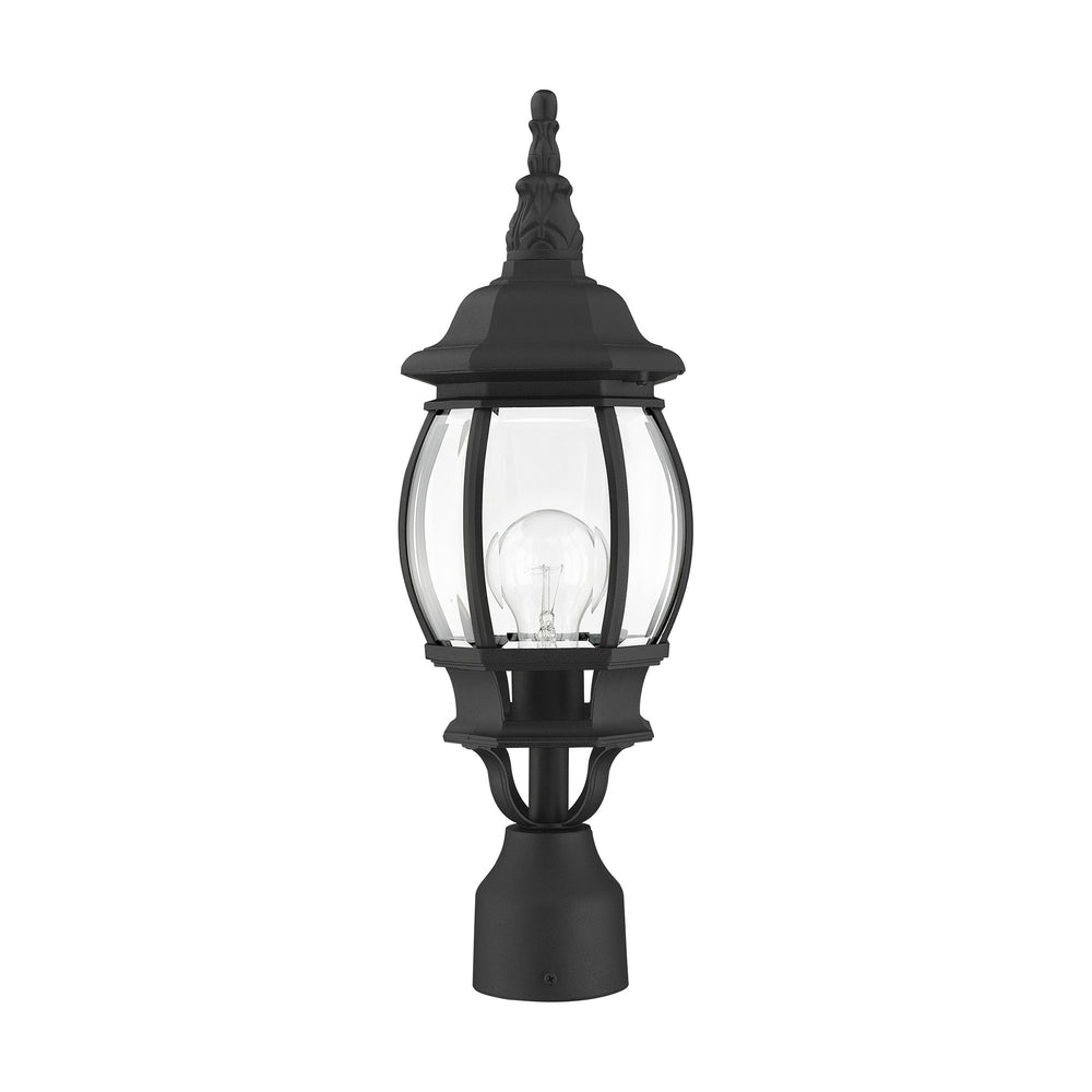 1 Light Textured Black Outdoor Post Top Lantern Livex