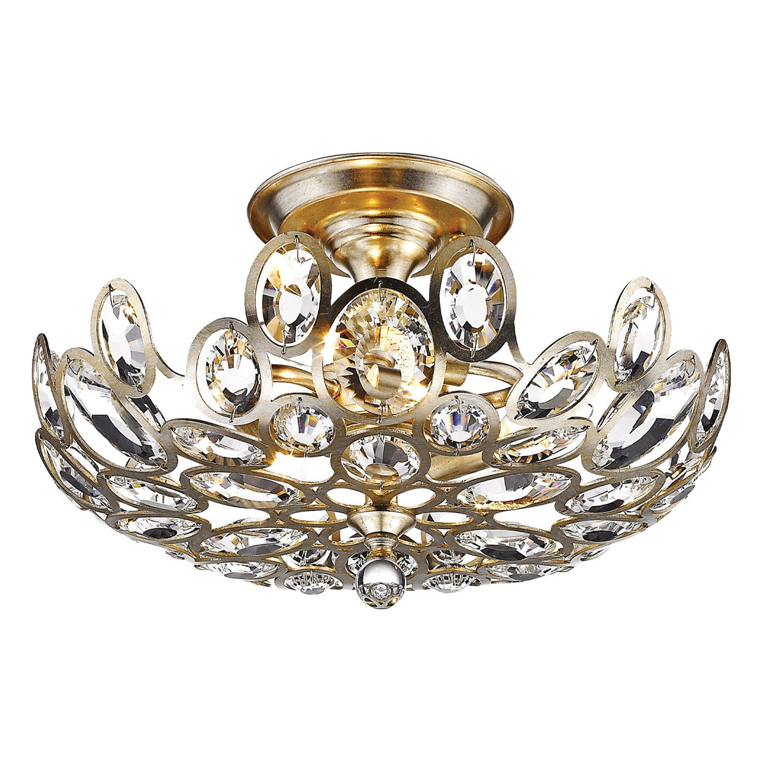 Sterling 3 Light Distressed Twilight Semi Flush Mount Crystorama