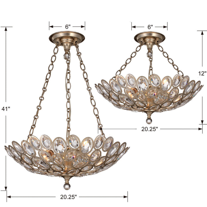 Crystorama Crystorama Sterling 3 Light Distressed Twilight Chandelier