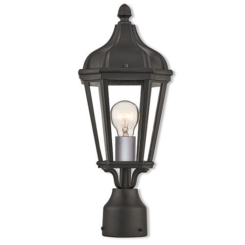 1 Light Textured Black Outdoor Post Top Lantern Livex