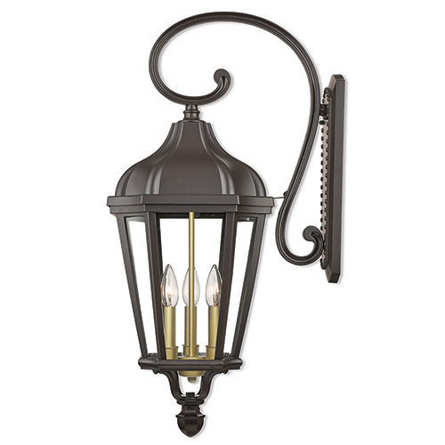 3 Light Bronze Outdoor Wall Lantern Livex