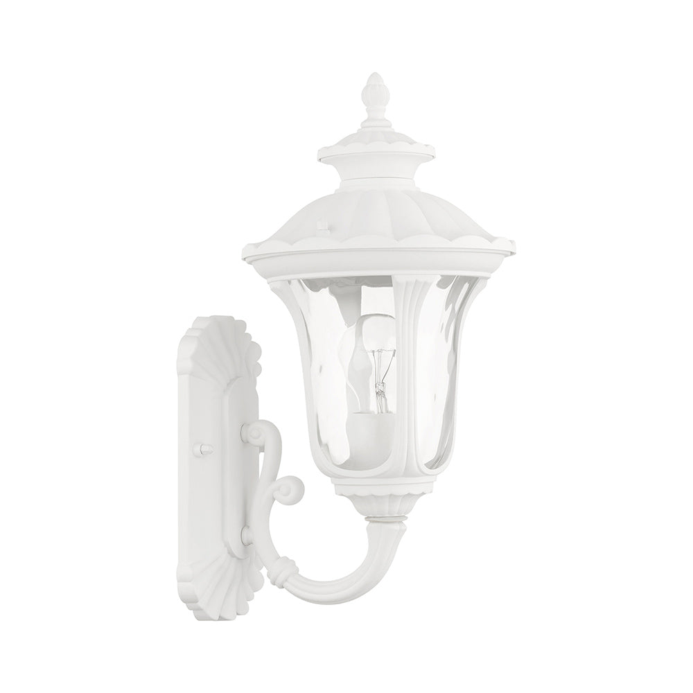 1 Light Textured White Outdoor Wall Lantern Livex