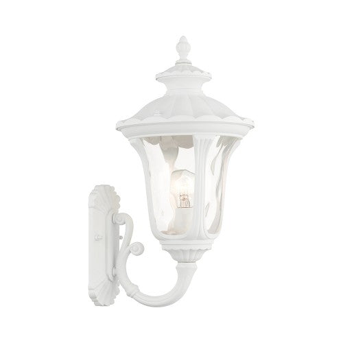 1 Light Textured White Outdoor Wall Lantern Livex