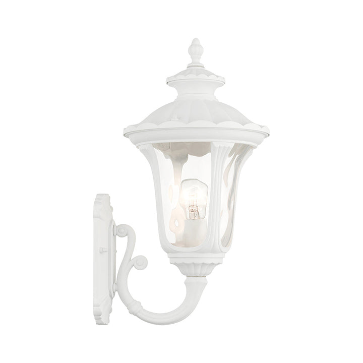 1 Light Textured White Outdoor Wall Lantern Livex