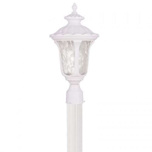 1 Light Textured White Outdoor Post Top Lantern Livex