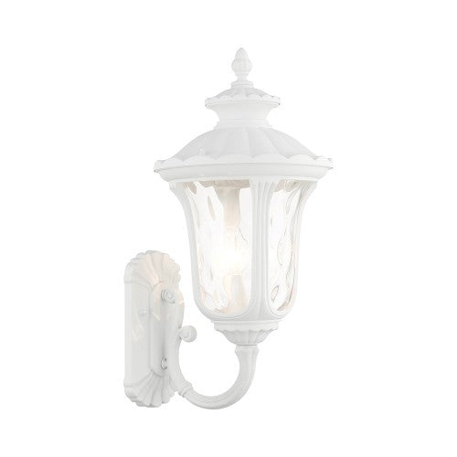 3 Light Textured White Outdoor Wall Lantern Livex