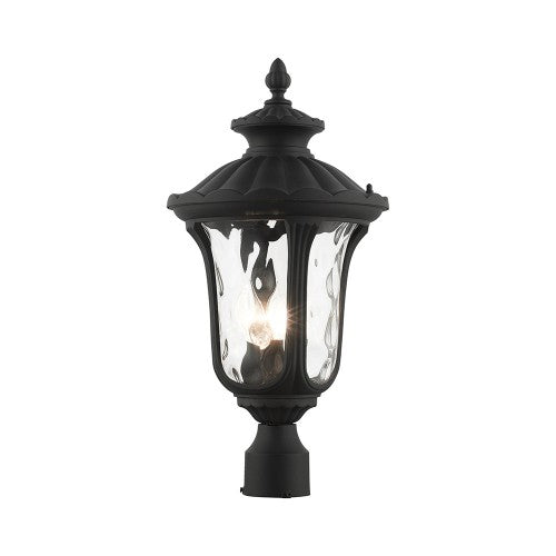 3 Light Textured Black Outdoor Post Top Lantern Livex