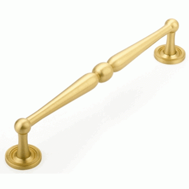 8 1/2 Inch (8 Inch c-c) Atherton Pull (Satin Brass Finish) SCHAUB