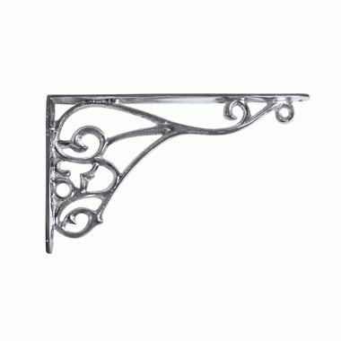 8 1/2 Inch Solid Brass Heavy Cast Brass Shelf Bracket (Polished Chrome) COPPER MOUNTAIN HARDWARE