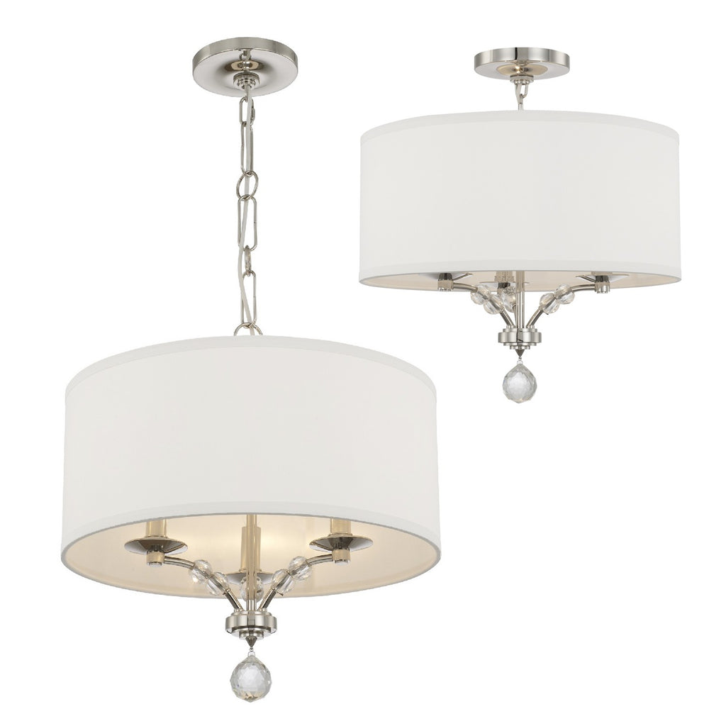 Crystorama Crystorama Mirage 3 Light Polished Nickel Chandelier