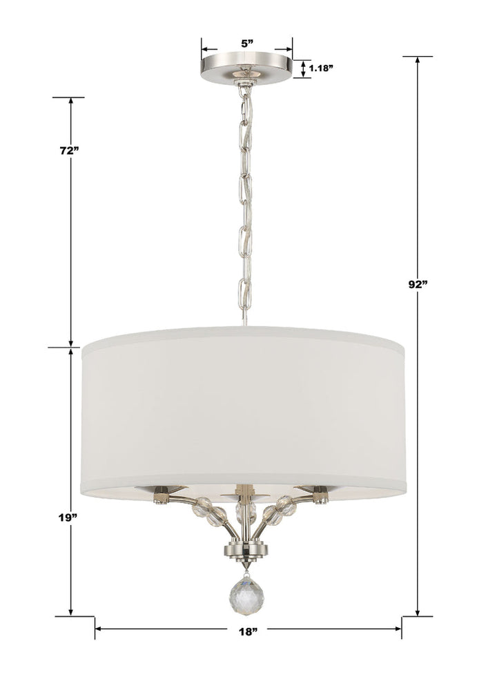 Crystorama Crystorama Mirage 3 Light Polished Nickel Chandelier