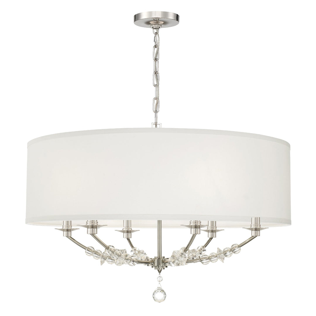 Crystorama Crystorama Mirage 6 Light Polished Nickel Drum Shade Chandelier