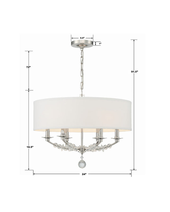 Crystorama Crystorama Mirage 6 Light Polished Nickel Chandelier