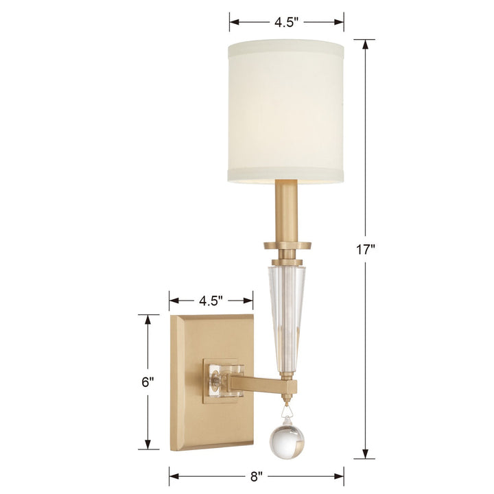 Crystorama Crystorama Paxton 1 Light Aged Brass Sconce