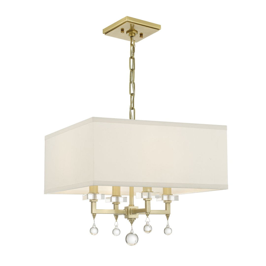 Paxton 4 Light Aged Brass Mini Chandelier Crystorama