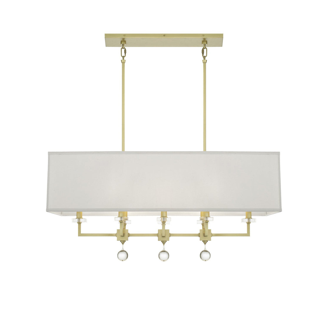 Crystorama Crystorama Paxton 8 Light Aged Brass Linear Chandelier