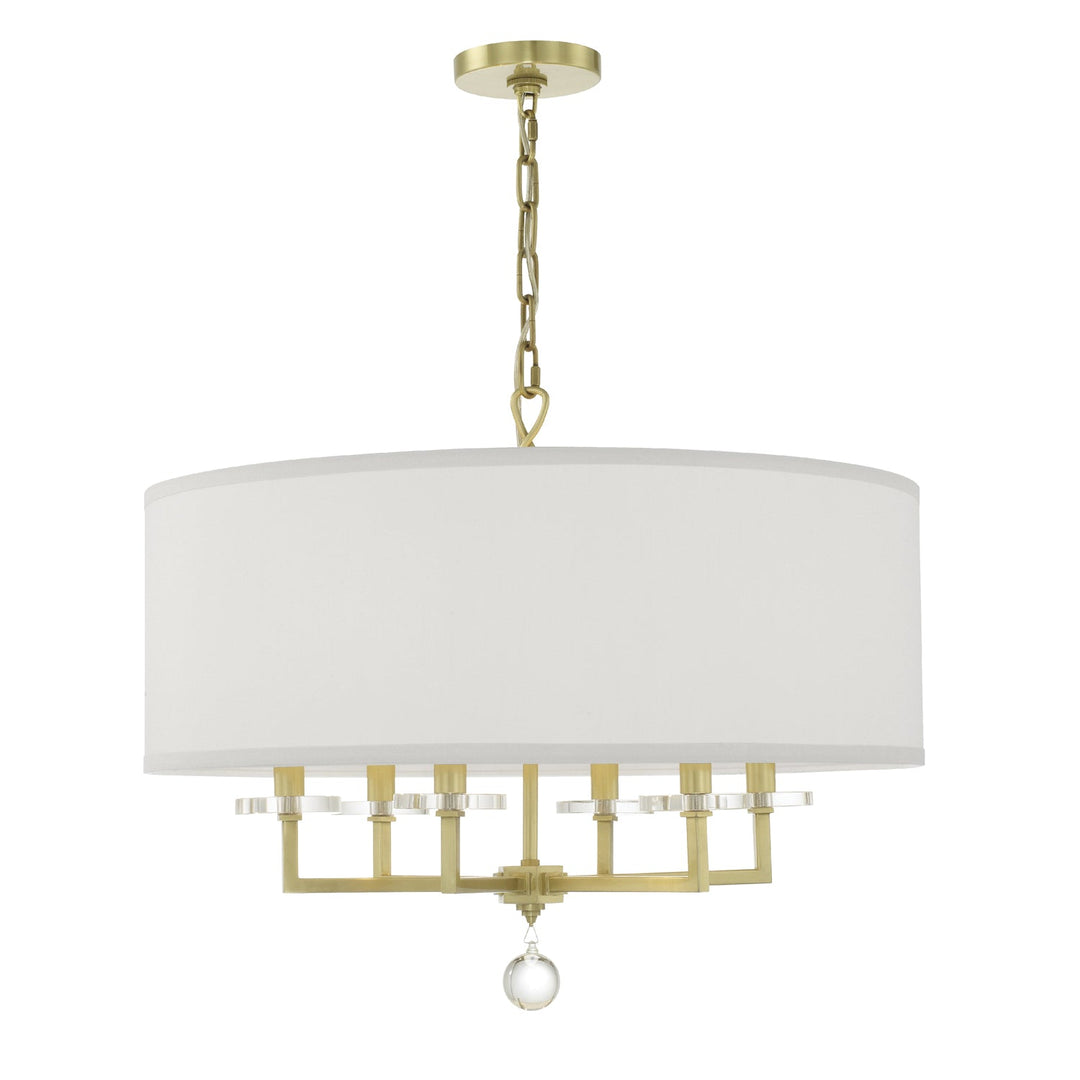 Crystorama Crystorama Paxton 6 Light Aged Brass Chandelier