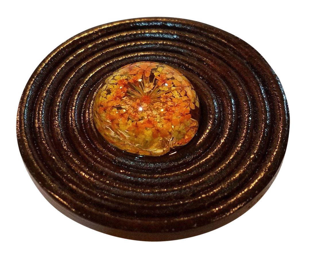 COPPER MOUNTAIN HARDWARE Wooden Oversized Cabinet or Furniture Knob in Antique Brass