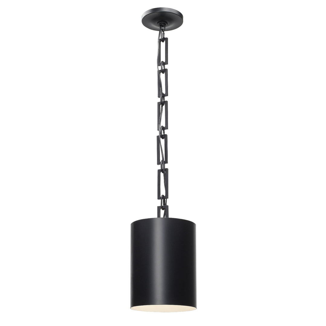 Crystorama Crystorama Brian Patrick Flynn Alston 1 Light Matte Black + White Mini Pendant
