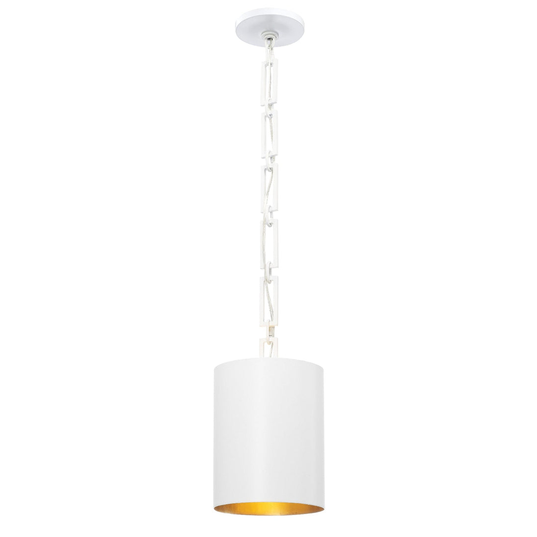 Crystorama Crystorama Brian Patrick Flynn Alston 1 Light Matte White + Antique Gold Mini Pendant