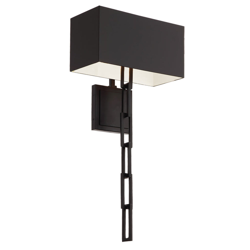 Crystorama Crystorama Brian Patrick Flynn Alston 2 Light Matte Black + White Sconce